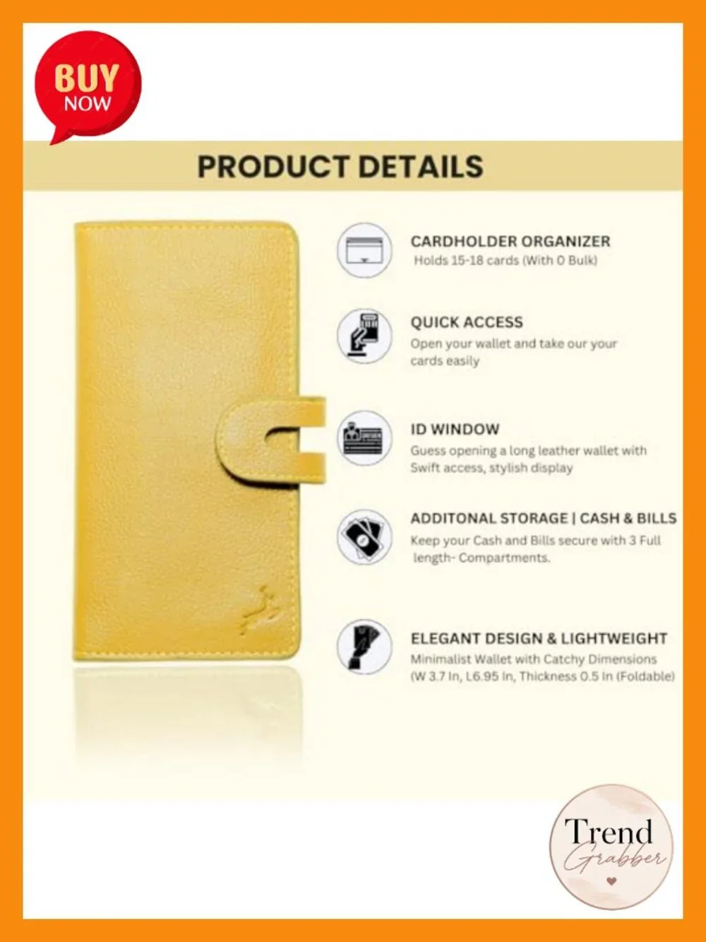 Genuine Leather Women's Slim Wallet RFID Blocking 18 Card Holder